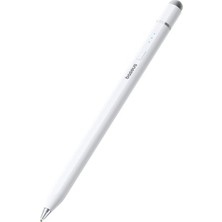 BASEUSONLINE Baseus Wise Writing Hn1 Universal Tablet Çizim Kalemi 2-In-1 Xiaomi ve Huawei Uyumlu Dokunmatik Kalem - Beyaz (Eldiven ve Yedek Uç Hediyeli)