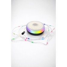 Alıç Şarjlı Kamp Lambası Rgb Işık Zincirli 6000 Mah USB Type-C Şarjlı LED Kamp Feneri 3.5 Metre Işık Zinciri Sos Modlu