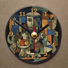 Bsb Picasso Tablosu Temalı Magnet Saat Buzdolabı Süsü Duvar Saati 10,5cm MS7004