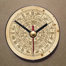 Bsb Astroloji Temalı Magnet Saat Buzdolabı Süsü Duvar Saati 10,5cm MS7010