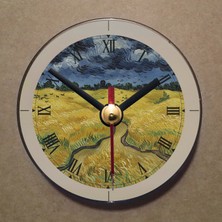 Bsb Van Gogh Tablosu Temalı Magnet Saat Buzdolabı Süsü Duvar Saati 10,5cm MS7030