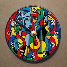 Bsb Picasso Tablosu Temalı Magnet Saat Buzdolabı Süsü Duvar Saati 10,5cm MS7001