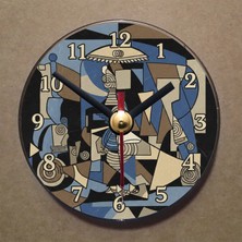 Bsb Picasso Tablosu Temalı Magnet Saat Buzdolabı Süsü Duvar Saati 10,5cm MS7002