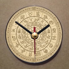 Bsb Astroloji Temalı Magnet Saat Buzdolabı Süsü Duvar Saati 10,5cm MS7014