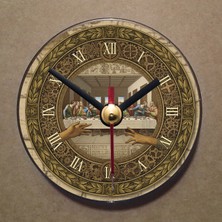 Bsb Da Vinci Tablosu Temalı Magnet Saat Buzdolabı Süsü Duvar Saati 10,5cm MS7012