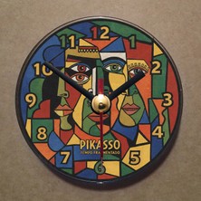 Bsb Picasso Tablosu Temalı Magnet Saat Buzdolabı Süsü Duvar Saati 10,5cm MS7005