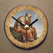 Bsb Michelangelo Tablosu Temalı Magnet Saat Buzdolabı Süsü Duvar Saati 10,5cm MS7050