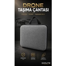 Dimute Shop Gri Drone Taşıma Çantası Fermuarlı Koruyucu Saklama Çantası Dayanıklı Yapı ile