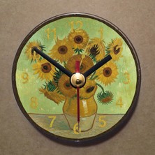 Bsb Van Gogh Tablosu Temalı Magnet Saat Buzdolabı Süsü Duvar Saati 10,5cm MS7008