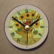 Bsb Van Gogh Tablosu Temalı Magnet Saat Buzdolabı Süsü Duvar Saati 10,5cm MS7028