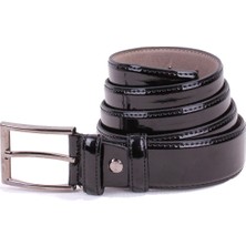 Dagoster DMK26-301 Siyah Rugan 3,5 cm Suni Deri Erkek Kemer