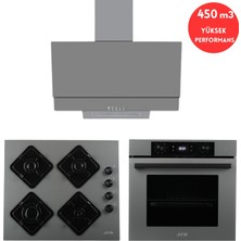 Alveus Afm Serisi Aca3 Cam Antrasit-Gri  3'lü Ankastre Set ( FM7710 + FM-BD2210 + FM3407 )
