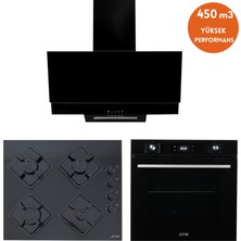 Alveus Afm Serisi Aca2 Turbolu Cam Dijital  Siyah  3'lü Ankastre Set ( FM7700 + FM-BD2200 + FM3300)