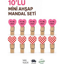 Van Vleck 10'lu Mini Ahşap Mandal Seti – Dekoratif Fotoğraf, Not ve Hobi Amaçlı Tahta Mandal