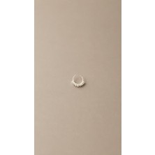 925 Ayar Gümüş Taşlı Halka Piercing Küpe Minimal Zirkon Detaylı Şık Tasarım