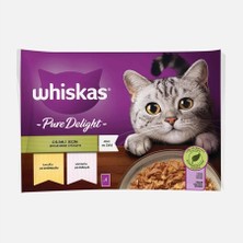 Whiskas Pure Delight Dilimli Seçim Tavuklu ve Somonlu Poşet Yaş Kedi Maması 4X85G