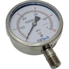 Filltech Manometre Basınç Göstergesi 0-10 Bar 105MM