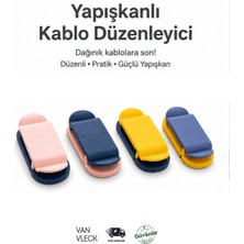 Van Vleck 4'lü Yapışkanlı Kablo Düzenleyici – Masaüstü Kablo Tutucu, Kablo Organizer Klips Seti