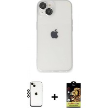 Pileli Store Pilelistore™ iPhone 14 Kılıf Ufuk Minimal Özel Seri - Siyah Buffer Cam Ekran Koruyucu + Shine Kamera Lens - Sh
