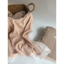 Petite Étoile Taşlı Kurdele Fistolu Premium  Organik 3’lü Set| Müslin Örtü & Pike Seti | Oeko-Tex® Sertifikalı | %100 Pamuk