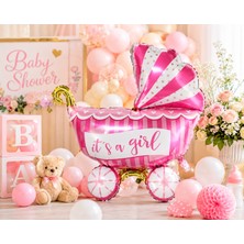 Balonevi Pembe Bebek Puseti Folyo Balon 30 İnç 77 CM Baby Shower Parti Süsü