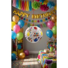 Dodomar Japon Feneri Happy Birthday Baskılı Balon 25 cm Parti Doğum Günü Süs Dekoru