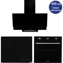 Alveus Afm Serisi Aca6 Vitro. Elektrikli Cam Dijital Siyah Ankastre Set ( V6-04  + FM7700 + FM3300)