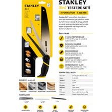 Stanley 3'ü 1 Arada Katlanır Testere Seti