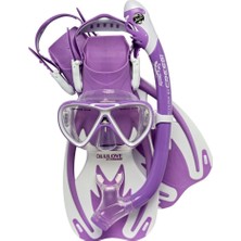 Cressi Rocks Dry Lila Beyaz Çocuk Maske Şnorkel Seti S-M(26-32)