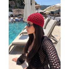 Esra Helvacı Inci Işlemeli Örgü Şapka Bandana