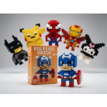 Dodomar LEGO Big Pixel Bricks 3D Kaptan Amerika Büyük Boy Yapım Seti Dekoratif Koleksiyon Figürü