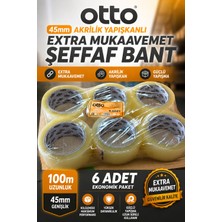 Otto 45X100M 6 Adet Akrilik Koli Bandı Şeffaf