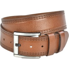 Rizzup Erkek Taba %100 Hakiki Deri Kemer 4,5 cm Özel Yapım Deri Kot Kemeri 2402604