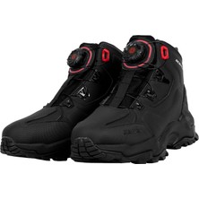 Motoanl Motosiklet Touring Bot Mikrofiber Atop Bağcık 4 Mevsim Motorcu Botu Siyah