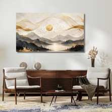 Artarilion Yatay Kanvas Tablo Toprak Tonları Doğa Gökyüzü Manzarasi Modern Minimal Ev Salon Ofis Tablosu