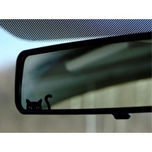 Sticker Usta Dikiz Aynası Için Kedi Sticker 4x2,5cm - Araba Oto Araç Sticker - 00213