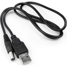 EBG Elektronik USB To Dc 5.5 2.1 mm Kalın Uç Güç Çevirici Adaptör Kablosu 80 cm Plastik ve Metal