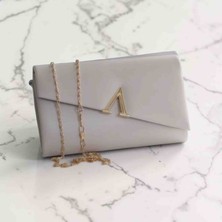 Boutique Kadın "v" Detaylı Zincir Askılı Abiye El ve Omuz Çantası Portföy Düğün Çantası