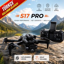 Rose Teknoloji S17 Pro Katlanabilir Hd Kamera Çift Bataryalı Engelden Kaçınma Optik Akış Sabitleme Taşıma Çantalı Drone