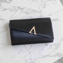Boutique Kadın "v" Detaylı Zincir Askılı Abiye El ve Omuz Çantası Portföy Düğün Çantası