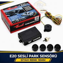 Inwells 18mm Sesli Park Sensörü 4 Lü Siyah Geri Vites Park Destek Sistemi Araç Park Sensörü Seti