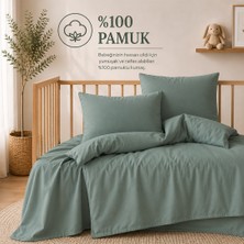 Lief Home %100 Pamuklu Sertifikalı Bebek Nevresim Takımı 100X150 – Haki | 63 Tel Dokuma | Kutulu Gönderim