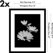 Belirtilmemiş 13X16 Resim Çerçevesi 2 Inç Siyah Set - Mat ile 10X13 Resim Çerçevesi Veya 13X16 Mat Olmayan Çerçev