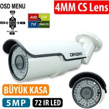OPAX-1072 5 Mp 2608X1952 4 mm Lens 72 Ir LED Ahd 4 In 1 Bullet