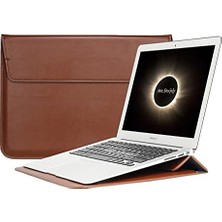 Belirtilmemiş Macbook 15 Inç & 16,2 Inç (M1 M2 M3 M4) Uyumlu Standlı Laptop Kılıfı – Manyetik Deri Zarf Çanta