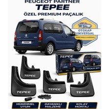 Otokap Universal Peugeot Partner Tepee Uyumlu 4’lü Paçalık Takımı Ön Arka Çamurluk Tozluk Seti