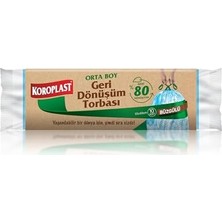 Belirtilmemiş Tekrar Dönüştürülebilir Geri Dönüşüm Torbası 55X60 cm 10'lu, Sızdırmaz, Kolay Bağlanabilir Atık Poş