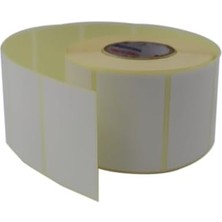 Belirtilmemiş Kuşe Etiket 60MM x 40MM Ruloda 1000 Adet 40MM Çapında Baskısız Barkod Yazıcı Etiketi