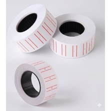 Belirtilmemiş 3 Rulo Etiketi Seti (21X12 Mm) - Çift Kırmızı Çizgili MX-5500 Uyumlu Tek Satır Etiket Makines
