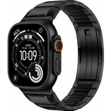 AktarMobile Apple Watch 6 5 4 3 2 1 SE 44 mm uyumlu Metal Silikon Hibrit Kordon Premium Paslanmaz Çelik Kayış